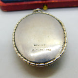 Sterling Silver Morpho Butterfly Wing Set Kingfisher Bird Pendant c1920 Antique