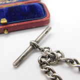 Victorian Sterling Silver Albert Watch Chain Antique 1901 Birmingham