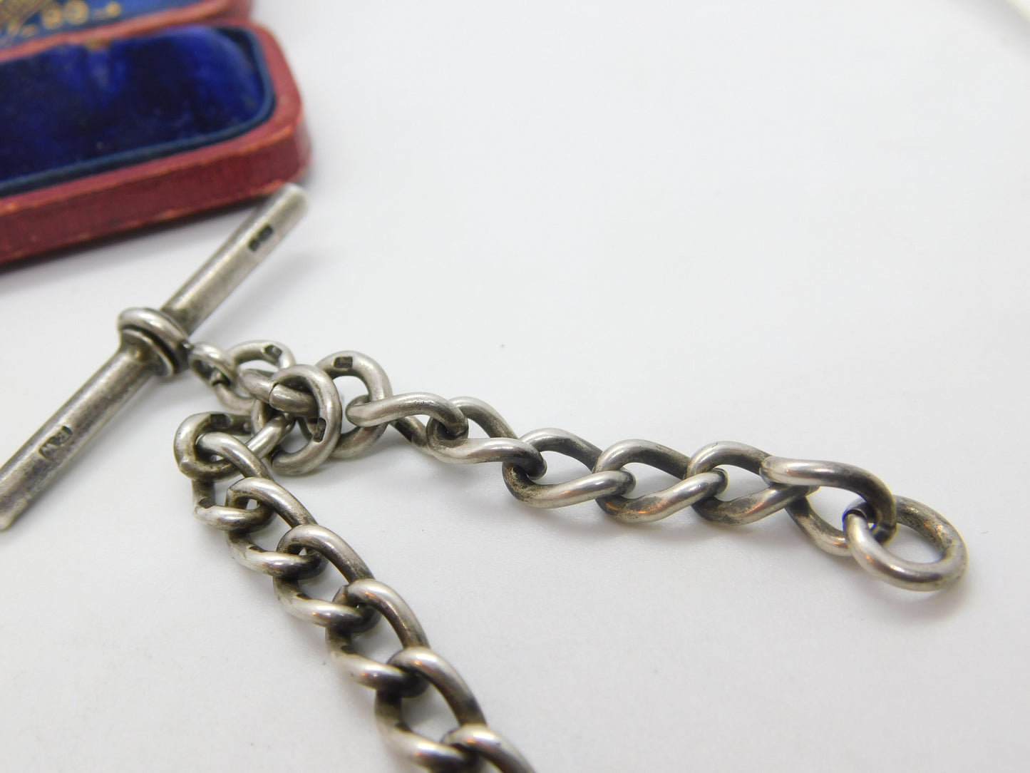 Victorian Sterling Silver Albert Watch Chain Antique 1901 Birmingham