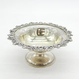 Victorian Sterling Silver Floral Pattern Pedestal Dish Antique 1844 London