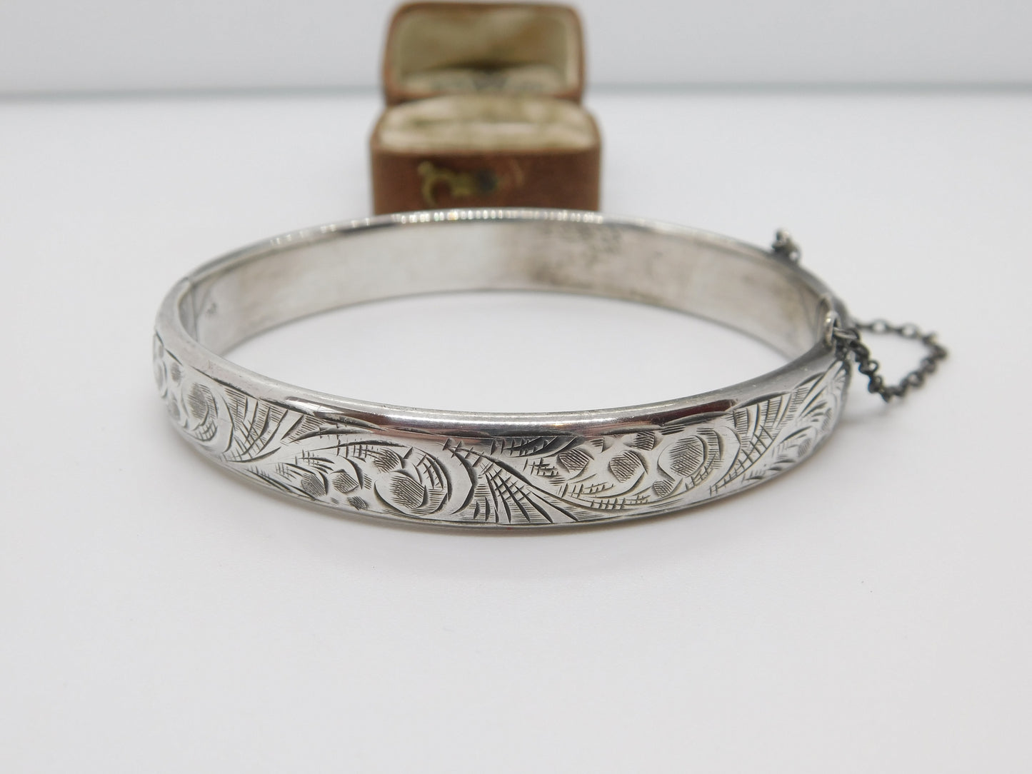 Charles Horner Sterling Silver Floral Cuff Bangle Bracelet 1955 Chester Vintage