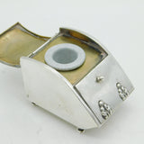 Victorian Sterling Silver Novelty Coal Scuttle Inkwell & Stamp Box Antique 1900 Birmingham