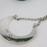Victorian Sterling Silver Crescent Form Brandy Decanter Label Antique 1876 London
