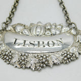 William IV Sterling Silver 'Lisbon' Wine Decanter Label Antique 1831 London