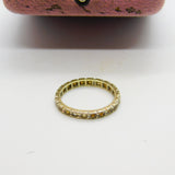 9ct Yellow Gold & White Spinel Set Full Eternity Ring Antique c1920 Art Deco
