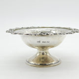 Victorian Sterling Silver Floral Pattern Pedestal Dish Antique 1844 London