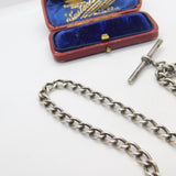 Victorian Sterling Silver Albert Watch Chain Antique 1901 Birmingham