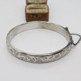 Charles Horner Sterling Silver Floral Cuff Bangle Bracelet 1955 Chester Vintage