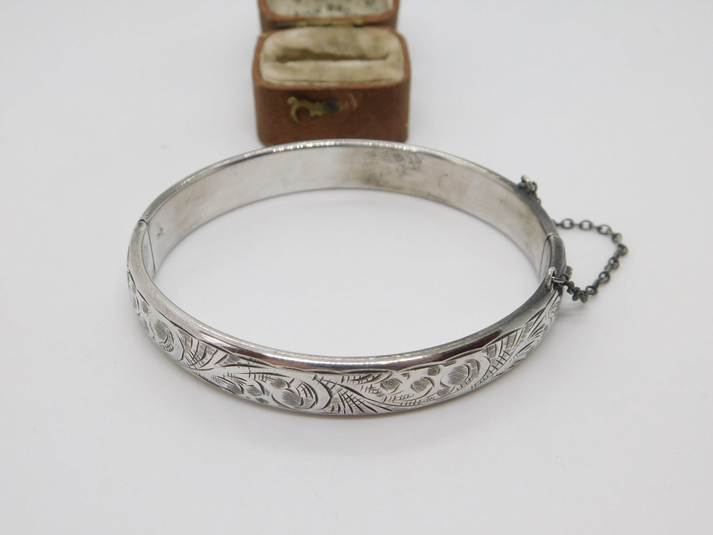 Charles Horner Sterling Silver Floral Cuff Bangle Bracelet 1955 Chester Vintage