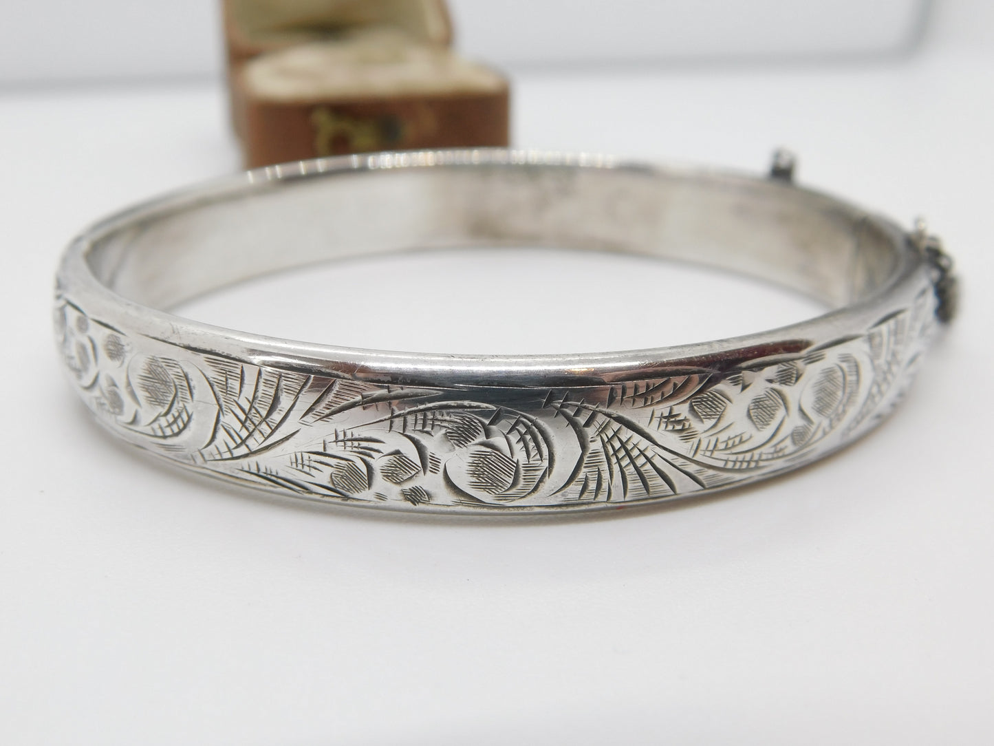 Charles Horner Sterling Silver Floral Cuff Bangle Bracelet 1955 Chester Vintage