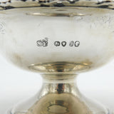 Victorian Sterling Silver Floral Pattern Pedestal Dish Antique 1844 London