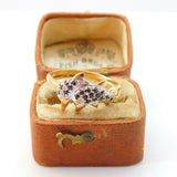 9ct Yellow Gold, Sapphire & Diamond Double Leaping Dolphin Band Ring Vintage