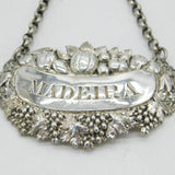 George III Sterling Silver 'Madeira' Wine Decanter Label Antique 1820 London