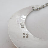 Victorian Sterling Silver Crescent Form Whisky Decanter Label Antique 1876 London