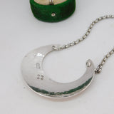 Victorian Sterling Silver Crescent Form Whisky Decanter Label Antique 1876 London