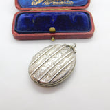 Victorian Sterling Silver Aesthetic Movement Ivy Leaf Locket Antique c1890