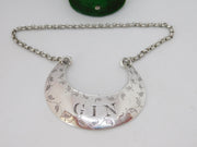 Victorian Sterling Silver Crescent Form Gin Decanter Label Antique 1876 London