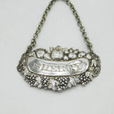 George III Sterling Silver Floral Sherry Decanter Label Antique 1820 London