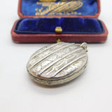 Victorian Sterling Silver Aesthetic Movement Ivy Leaf Locket Antique c1890