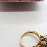 9ct Yellow Gold, Fire Opals & Diamond Floral Cluster Ring 1978 London