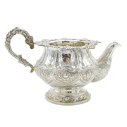 Irish George IV Sterling Silver Floral Spouted Cream Jug Antique 1828 Dublin