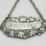 George III Sterling Silver Floral Sherry Decanter Label Antique 1820 London