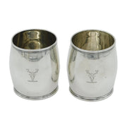 George III Pair of Sterling Silver Crested Beakers Antique 1812 London