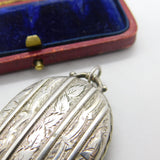 Victorian Sterling Silver Aesthetic Movement Ivy Leaf Locket Antique c1890