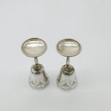 Pair Of Sterling Silver Wine Cup Goblets Floral Pattern Vintage 1973 Birmingham
