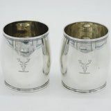 George III Pair of Sterling Silver Crested Beakers Antique 1812 London