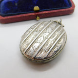 Victorian Sterling Silver Aesthetic Movement Ivy Leaf Locket Antique c1890