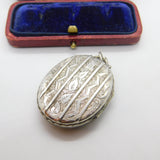 Victorian Sterling Silver Aesthetic Movement Ivy Leaf Locket Antique c1890