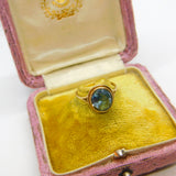 9ct Yellow Gold Blue Topaz Set Dress Ring Vintage c1970 Sheffield