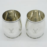 George III Pair of Sterling Silver Crested Beakers Antique 1812 London