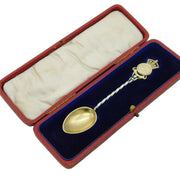 Queen Victoria Boxed Sterling Silver Gilt Threepence Coin Spoon Antique 1897 Birmingham