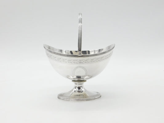 Georgian Sterling Silver Pedestal Sugar Basket 1799 London John Emes Antique