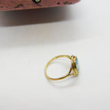9ct Yellow Gold Blue Topaz Set Dress Ring Vintage c1970 Sheffield