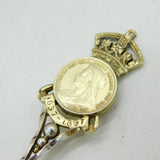 Queen Victoria Boxed Sterling Silver Gilt Threepence Coin Spoon Antique 1897 Birmingham