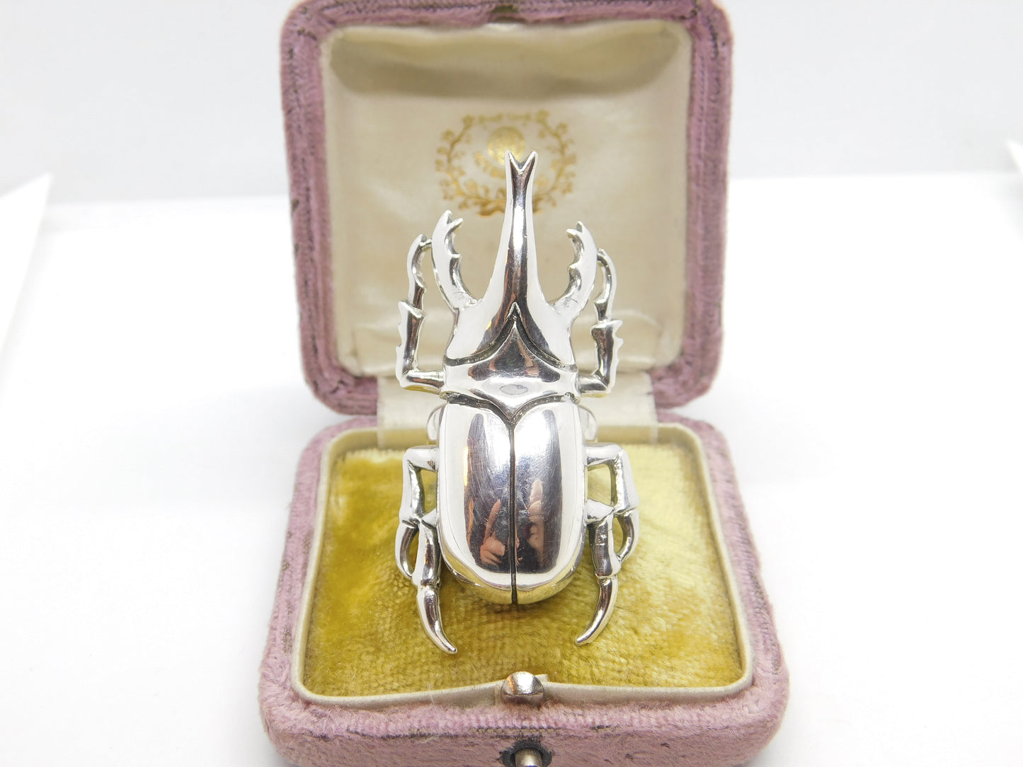 Huge Sterling Silver Egyptian Revival Scarab Beetle Statement Ring Vintage c1980