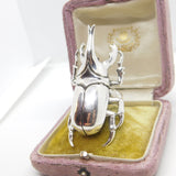 Huge Sterling Silver Egyptian Revival Scarab Beetle Statement Ring Vintage c1980