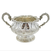 Irish George IV Sterling Silver Large Floral Sugar Bowl Antique 1828 Dublin