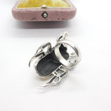Huge Sterling Silver Egyptian Revival Scarab Beetle Statement Ring Vintage c1980