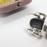 Huge Sterling Silver Egyptian Revival Scarab Beetle Statement Ring Vintage c1980