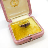 9ct Yellow Gold Five Stone Bohemian Garnet Band Ring 1985 Birmingham