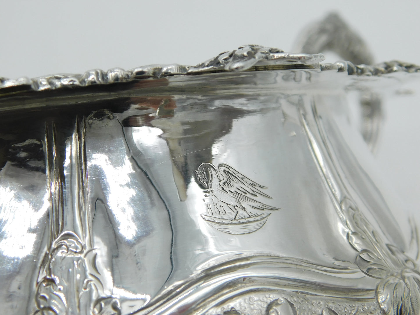 Irish George IV Sterling Silver Large Floral Sugar Bowl Antique 1828 Dublin