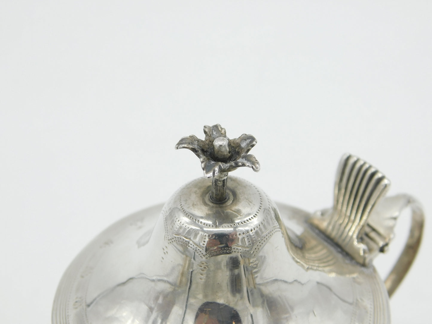 George III Sterling Silver Flower Finial Mustard Pot Antique c1800 London