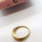 9ct Yellow Gold, Natural Ruby & Diamond Boat Ring Vintage c1970 London