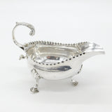 George II Sterling Silver Scroll Handle Sauce Boat 1760 London Antique