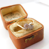 Victorian 9ct Gold & Platinum Set Illisuon Cut Diamond Crossover Ring c1890