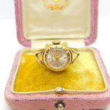 9ct Yellow Gold Zentra Watch Conversion Ring Mid-Century c1950 Birmingham